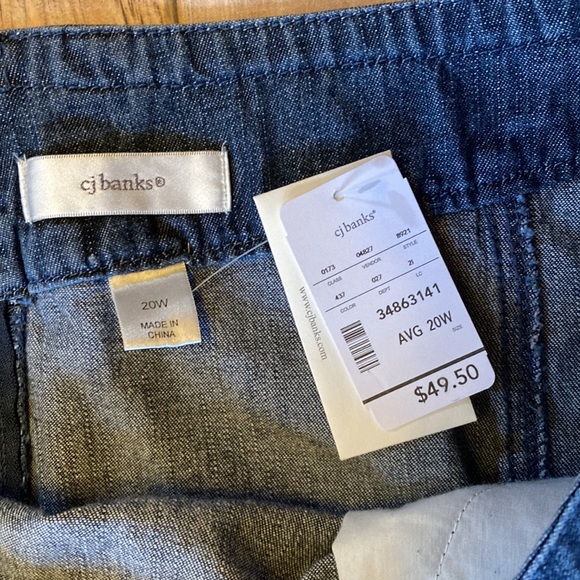NWT CJ Banks AVG 20W Blue Jean Skirt style 8921 - Picture 2 of 7